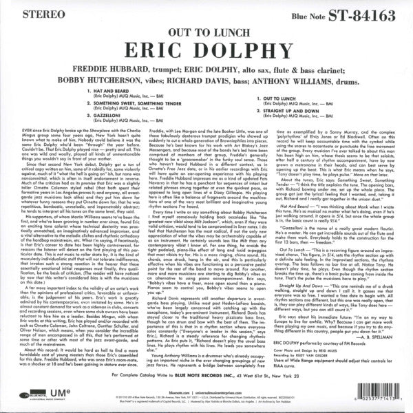 Eric Dolphy : Out To Lunch! (LP, Album, RE, RM)