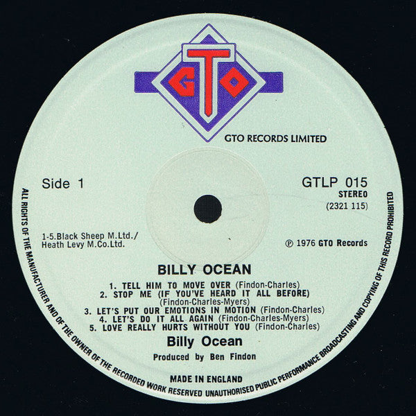 Billy Ocean : Billy Ocean (LP, Album)