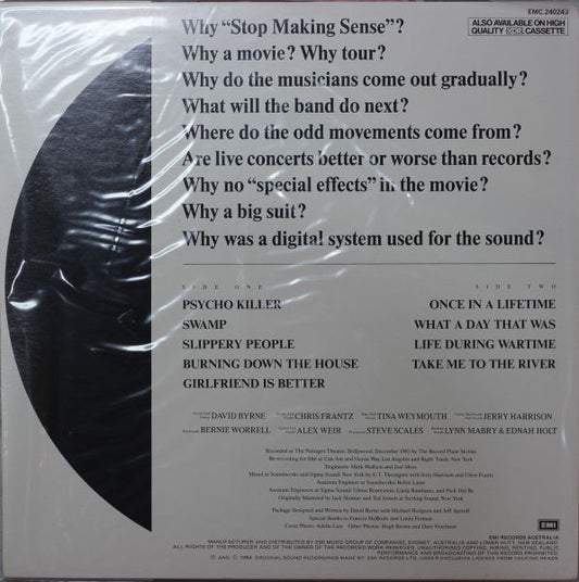 Talking Heads : Stop Making Sense (LP, Album)