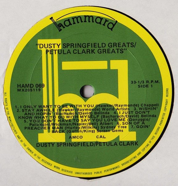 Petula Clark / Dusty Springfield : Petula Clark Greats / Dusty Springfield Greats (LP, Comp)