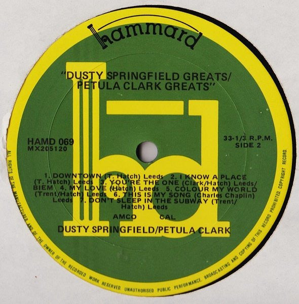 Petula Clark / Dusty Springfield : Petula Clark Greats / Dusty Springfield Greats (LP, Comp)