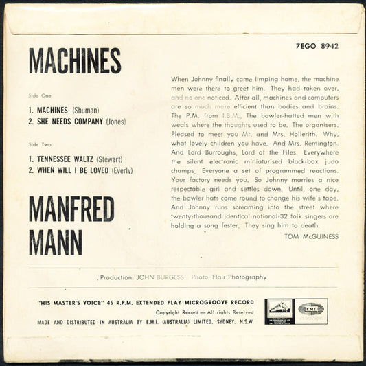 Manfred Mann : Machines (7", EP)