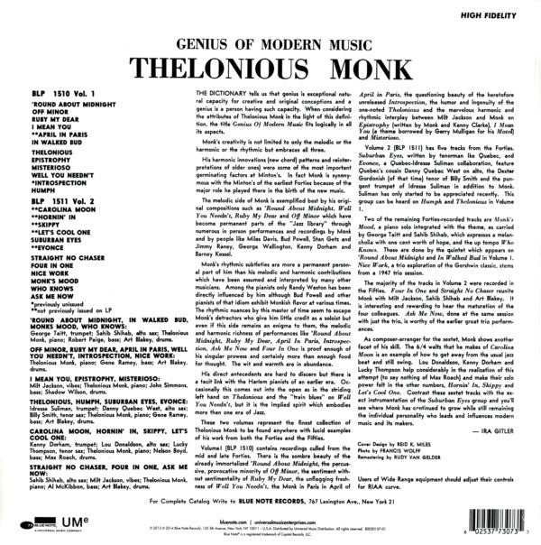 Thelonious Monk : Genius Of Modern Music Volume One (LP, Comp, Mono, RE, RM)