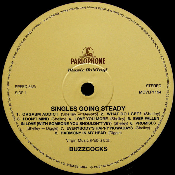 Buzzcocks : Singles Going Steady (LP, Comp, RE, 180)