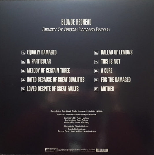 Blonde Redhead : Melody Of Certain Damaged Lemons (LP, Album, RE, RP)