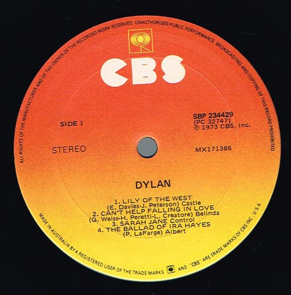 Bob Dylan : Dylan (LP, Album, RE)