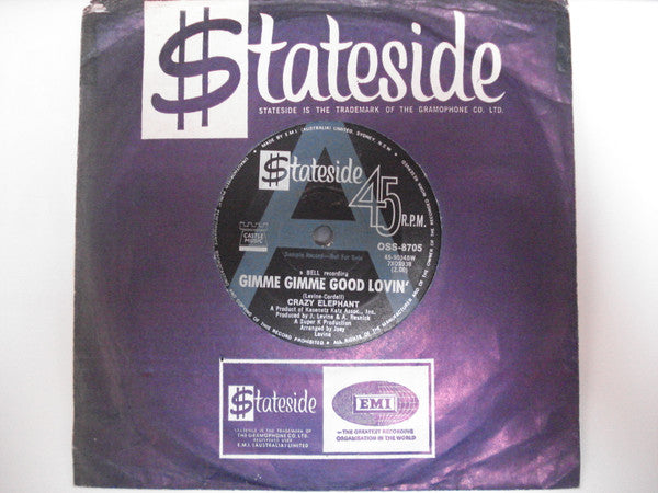 Crazy Elephant : Gimme Gimme Good Lovin' / Dark Part Of My Mind (7", Single, Promo)