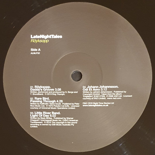 Röyksopp : LateNightTales (2xLP, Comp, Ltd, RM)