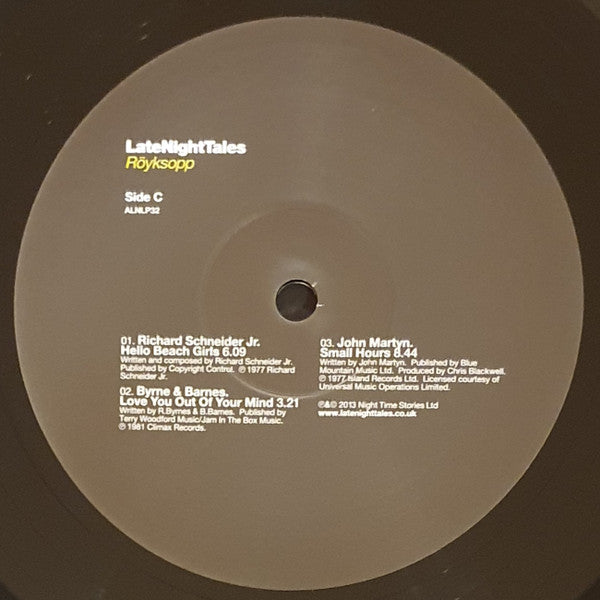 Röyksopp : LateNightTales (2xLP, Comp, Ltd, RM)