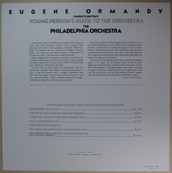 David Bowie Narrates Prokofiev*, Eugene Ormandy, The Philadelphia Orchestra, Britten* : Peter And The Wolf / Young Person's Guide To The Orchestra (LP, Album, RE, 180)