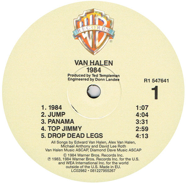 Van Halen : 1984 (LP, Album, RE, RM, 30t)