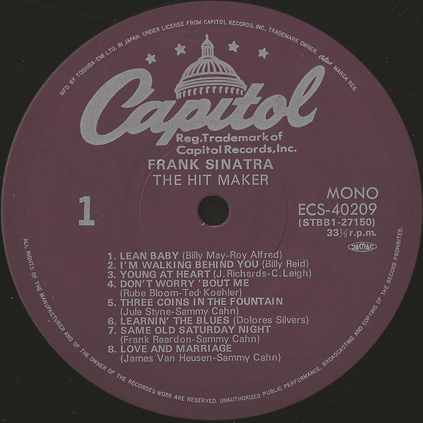 Frank Sinatra : The Hit Maker (2xLP, Comp, Mono, Gat)
