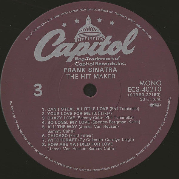 Frank Sinatra : The Hit Maker (2xLP, Comp, Mono, Gat)