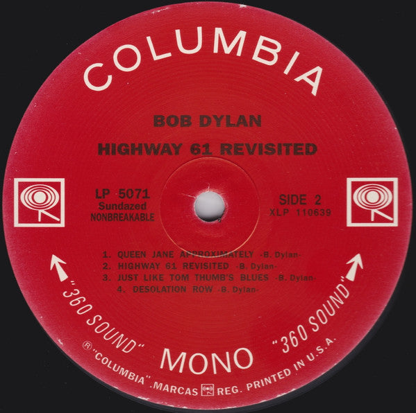 Bob Dylan : Highway 61 Revisited (LP, Album, Mono, RE)