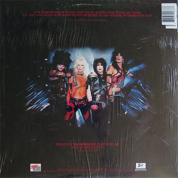 Mötley Crüe : Shout At The Devil (LP, Album, Ltd, RE, RM, Red)
