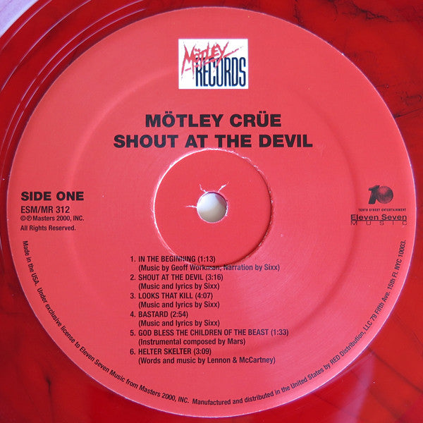 Mötley Crüe : Shout At The Devil (LP, Album, Ltd, RE, RM, Red)