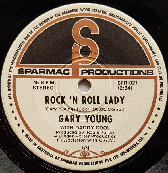 Gary Young (2) with Daddy Cool (5) : Rock 'N Roll Lady (7", Single)