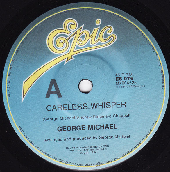George Michael : Careless Whisper (7")