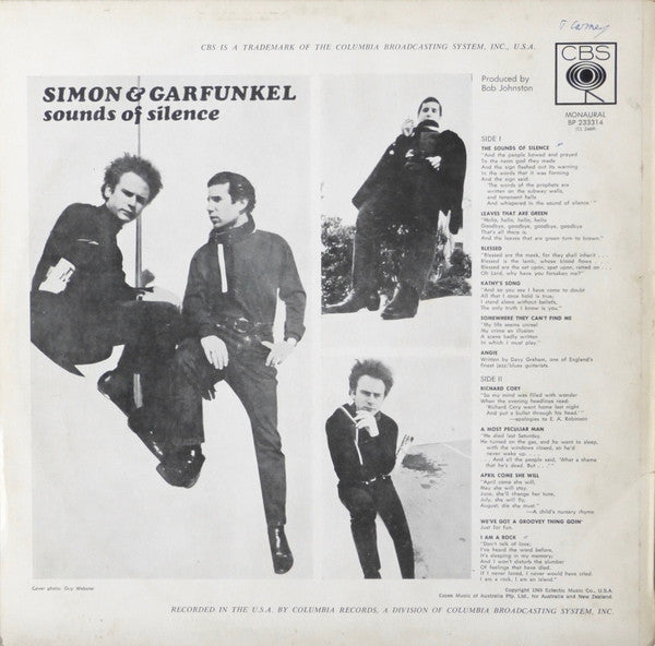Simon & Garfunkel : Sounds Of Silence (LP, Album, Mono)