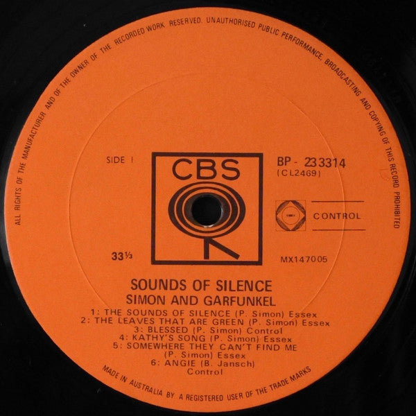Simon & Garfunkel : Sounds Of Silence (LP, Album, Mono)