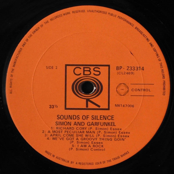 Simon & Garfunkel : Sounds Of Silence (LP, Album, Mono)