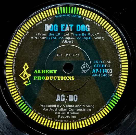 AC/DC : Dog Eat Dog (7", Single, Promo)