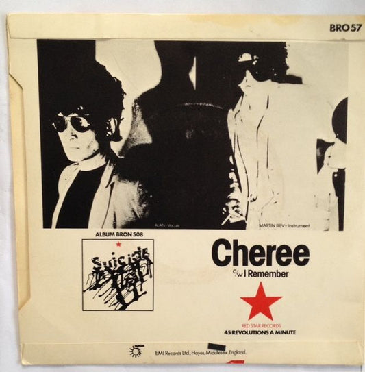 Suicide : Cheree c/w I Remember (7", Single, Promo)