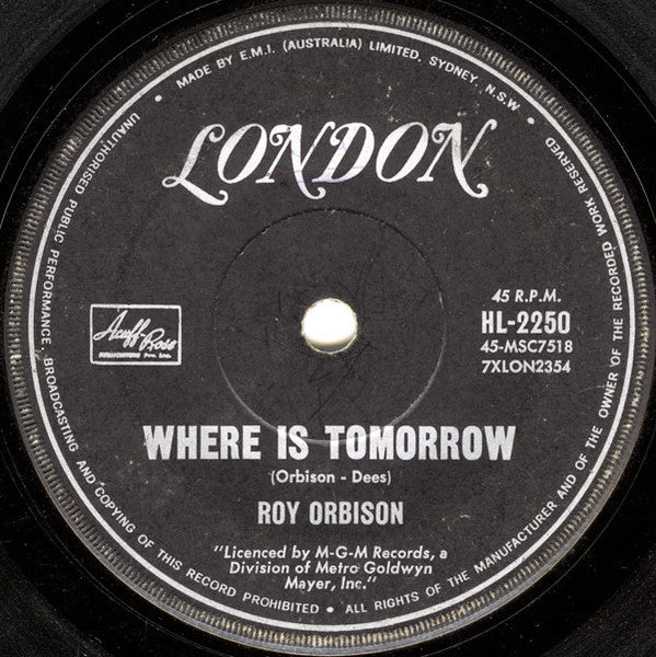 Roy Orbison : Twinkle Toes / Where Is Tomorrow (7", Single)