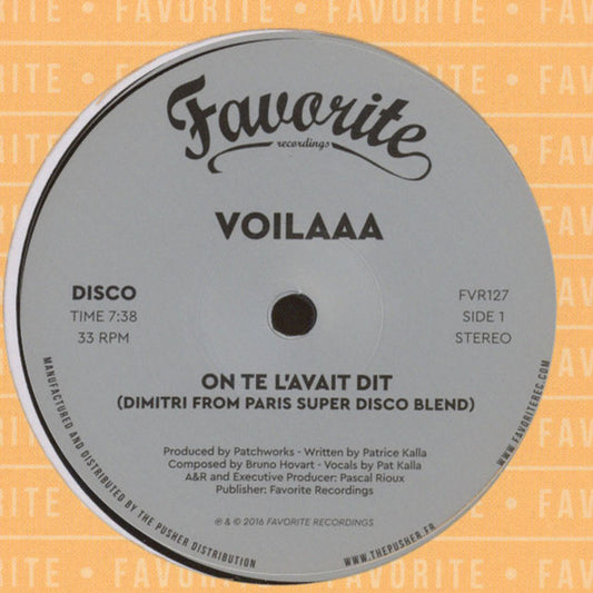 Voilaaa : On Te L’Avait Dit / Spies Are Watching Me (Remixes) (12", Maxi)