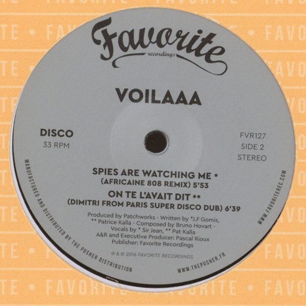 Voilaaa : On Te L’Avait Dit / Spies Are Watching Me (Remixes) (12", Maxi)