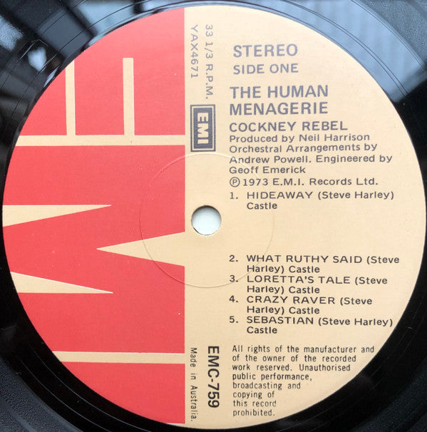 Cockney Rebel : The Human Menagerie (LP, Album)