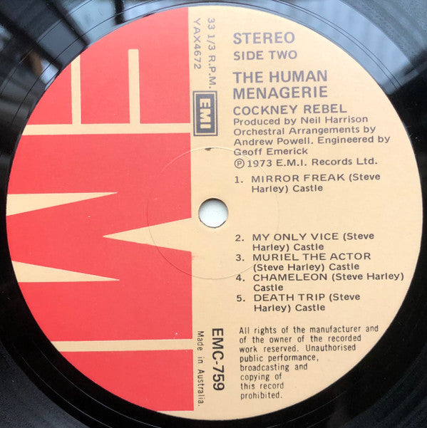 Cockney Rebel : The Human Menagerie (LP, Album)