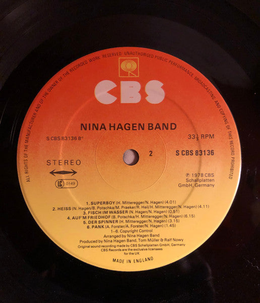 Nina Hagen Band : Nina Hagen Band (LP, Album)