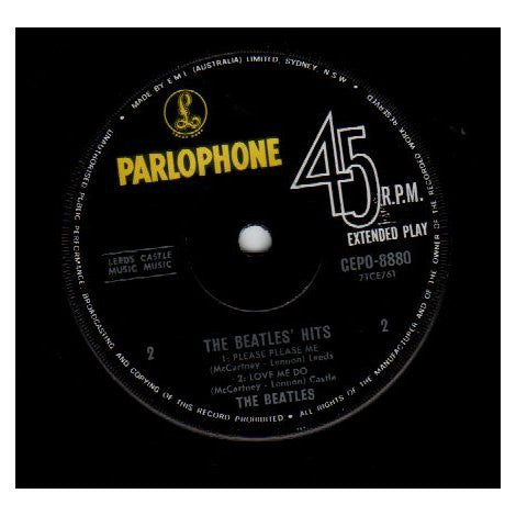 The Beatles : The Beatles' Hits (7", EP, Mono, RP)