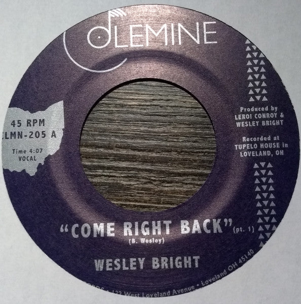 Wesley Bright - Come Right Back 7"